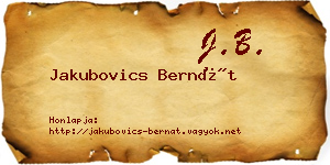 Jakubovics Bernát névjegykártya